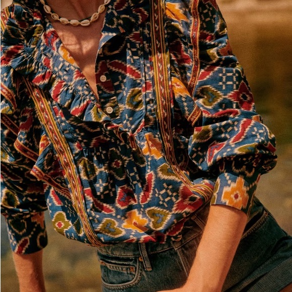 Sezane Anita ruffle top 38 - Picture 4 of 6